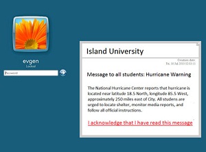 locked screen desktop alert message