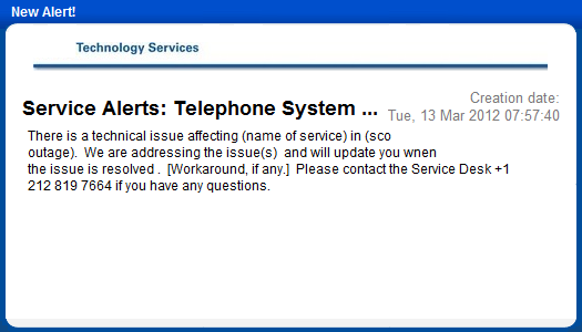 system services administration desktop notification