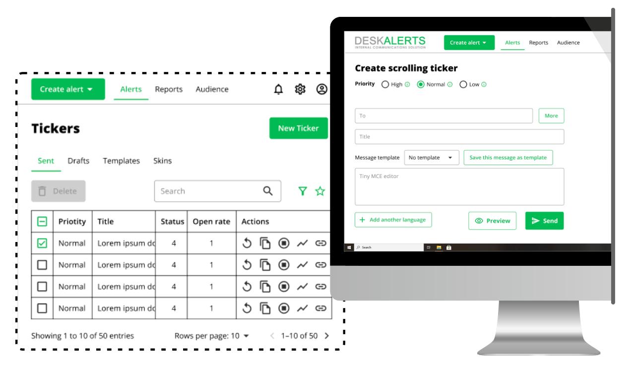 Scrolling Ticker for Desktops | Customizable Alerts for Employees