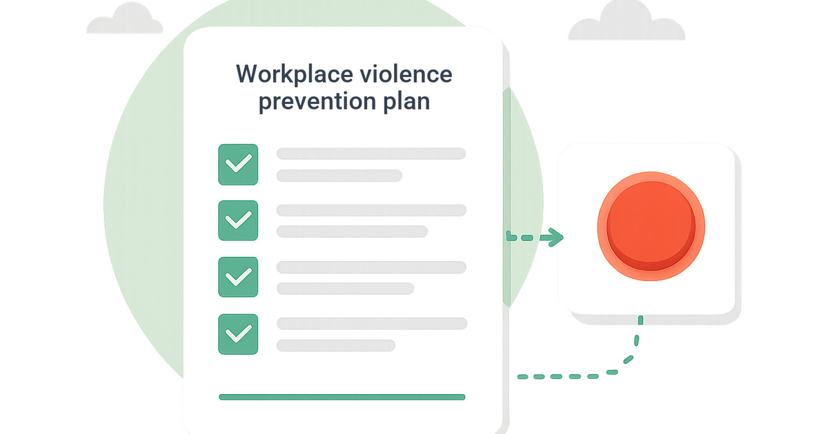Workplace violence prevention plan checklist and panic button